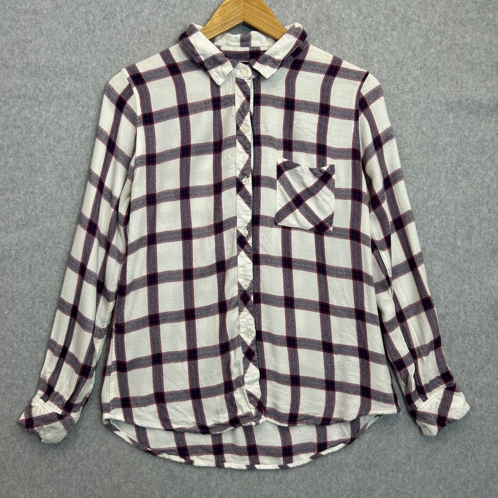 Rails Size Small Hunter Plaid Button Down Shirt Coastal Cowgirl White Red Navy
